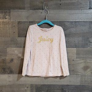 Juicy Couture Girls Pink with Silver Dots Long Sleeve T-Shirt - 6X